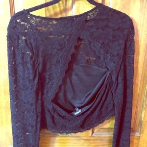 Long sleeve backless crop top